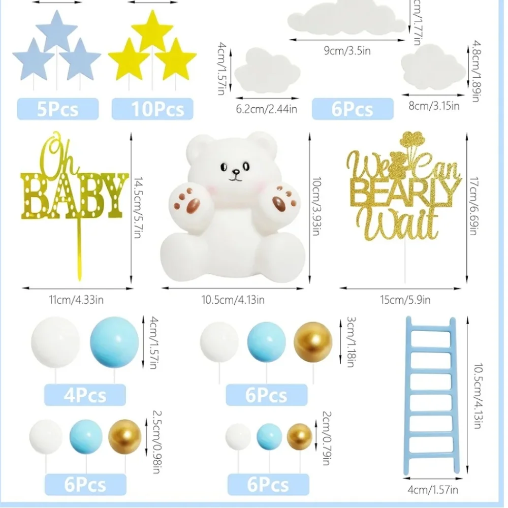 Baby Shower Decoration Set with Bear and Balloons